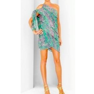 BCBG Max Azria One Shoulder Tiered Dress